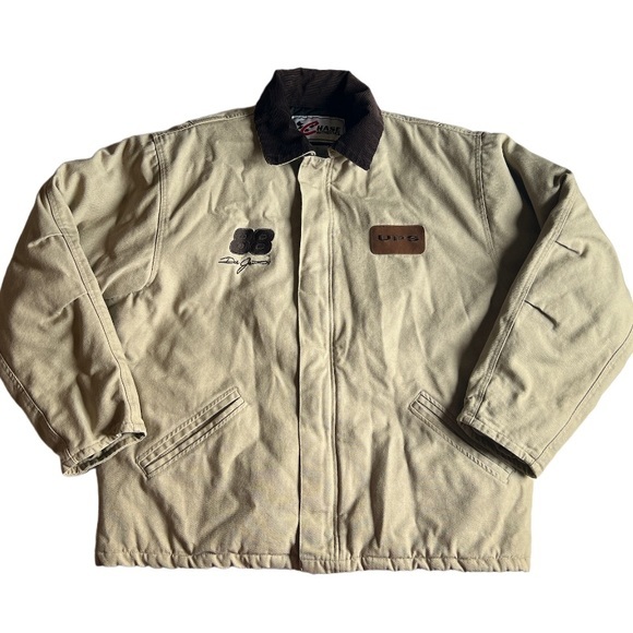 Vintage UPS‎ 1990s NASCAR Jacket Dale Jarrett 88 Chase Authentics Size XL Tan
